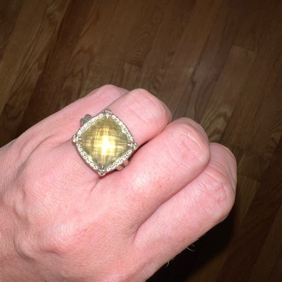 DAVID YURMAN Pavé Bezel Ring in Sterling Silver with Lemon Citrine and Diamonds - Picture 5 of 6